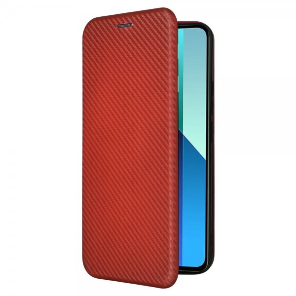 Xiaomi Redmi Note 13 4G Fodral Kolfibertextur Brun