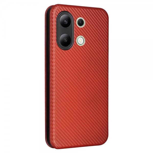 Xiaomi Redmi Note 13 4G Fodral Kolfibertextur Brun