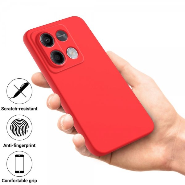 Xiaomi Redmi Note 13 5G Skal med Strap Silikon Röd