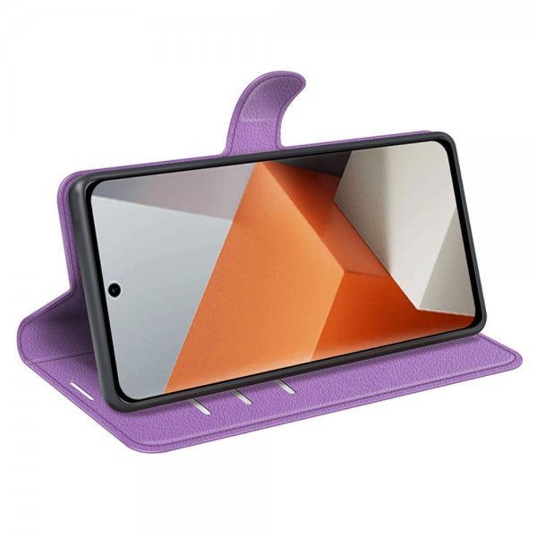 Xiaomi Redmi Note 13 Pro Plus 5G Fodral Litchi Lila