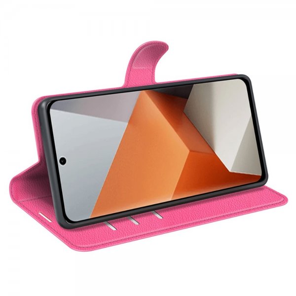 Xiaomi Redmi Note 13 Pro Plus 5G Fodral Litchi Magenta