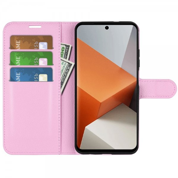 Xiaomi Redmi Note 13 Pro Plus 5G Fodral Litchi Rosa