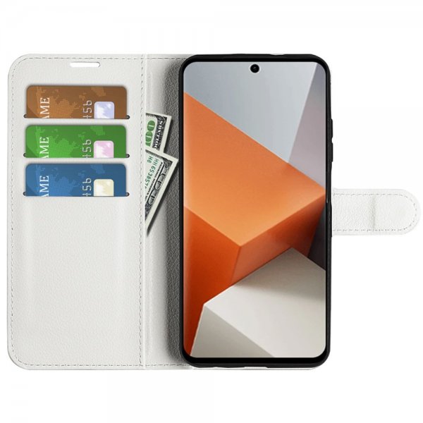 Xiaomi Redmi Note 13 Pro Plus 5G Fodral Litchi Vit
