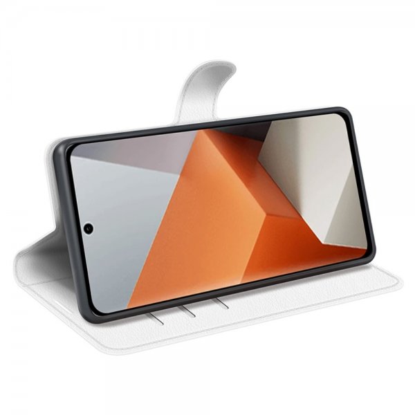 Xiaomi Redmi Note 13 Pro Plus 5G Fodral Litchi Vit