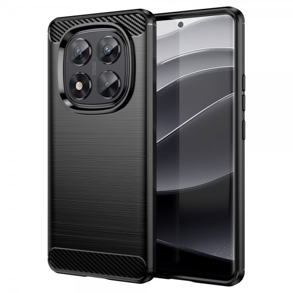 Xiaomi Redmi Note 14 Pro 5G Skal Borstad Kolfibertextur Svart