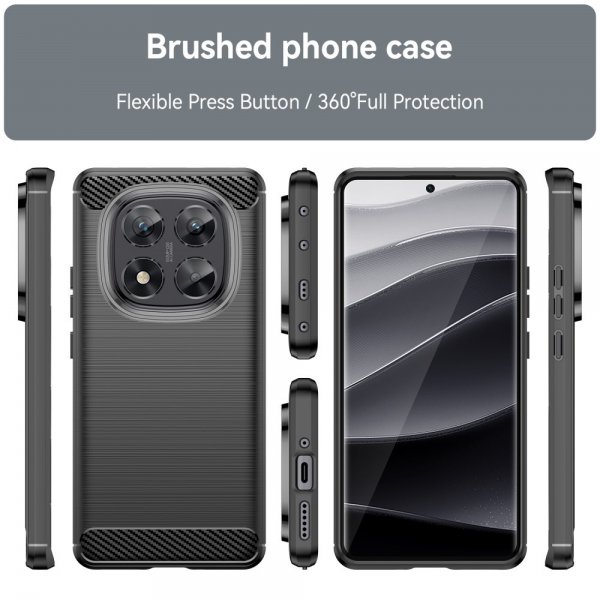 Xiaomi Redmi Note 14 Pro 5G Skal Borstad Kolfibertextur Svart