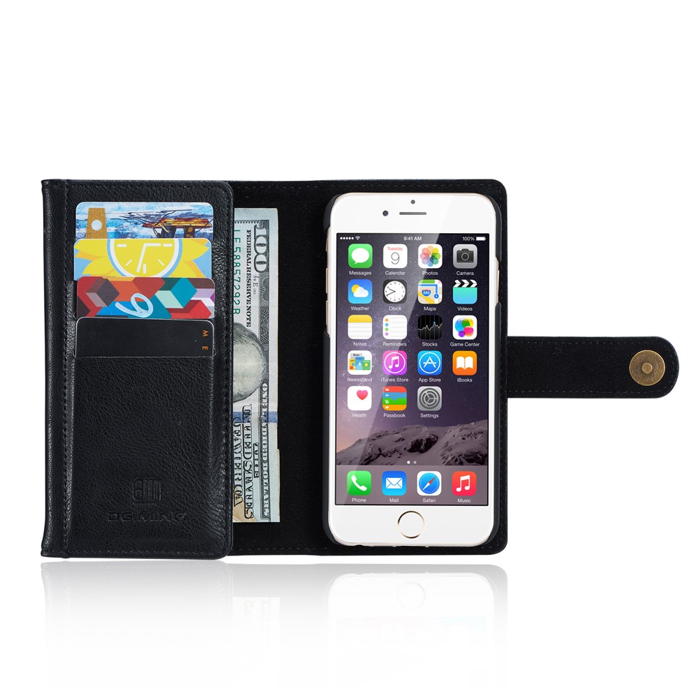 Apple iPhone 6/6s Mobilplånbok 12st Kortfack Löstagbart Skal Svart